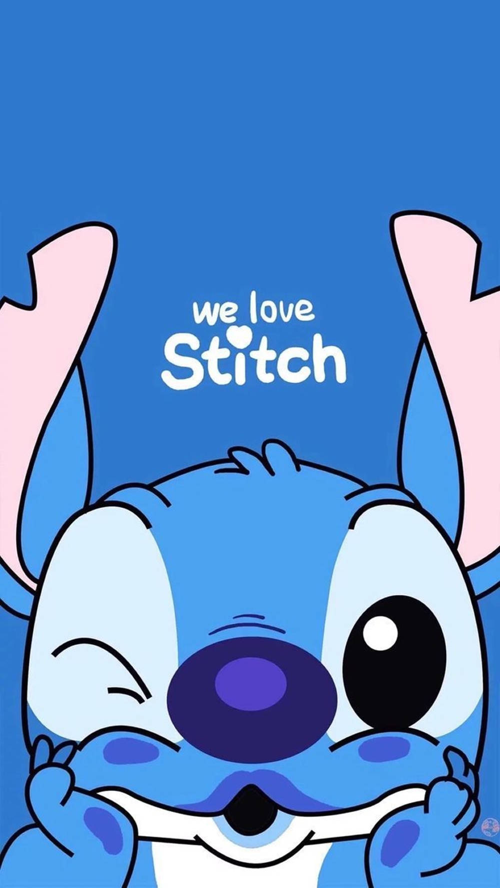Stitch drăguț Îl iubim pe Stitch pentru iPhone Fundal