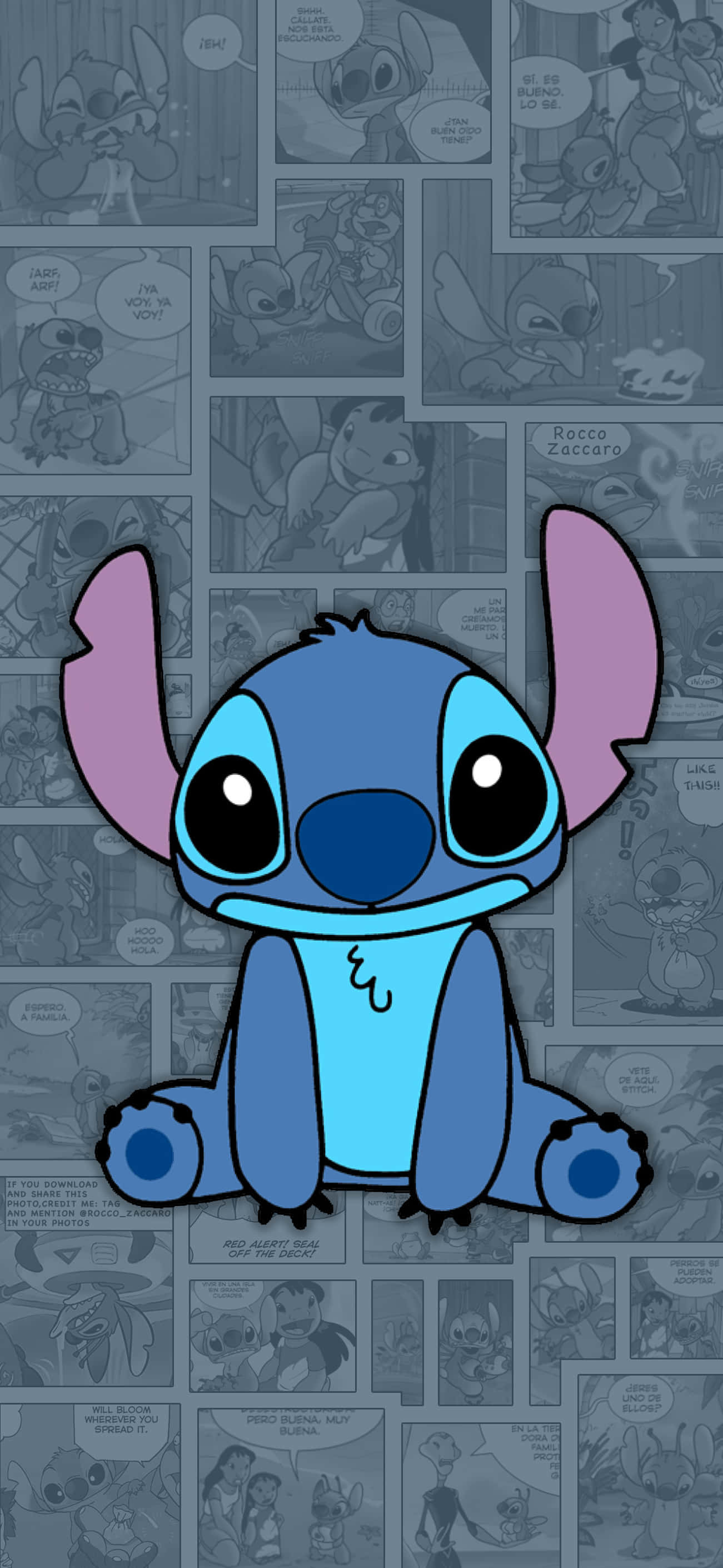 Stitch în Paradis - Peisaj captivant cu Stitch admirând apusul pe o plajă frumoasă. Fundal