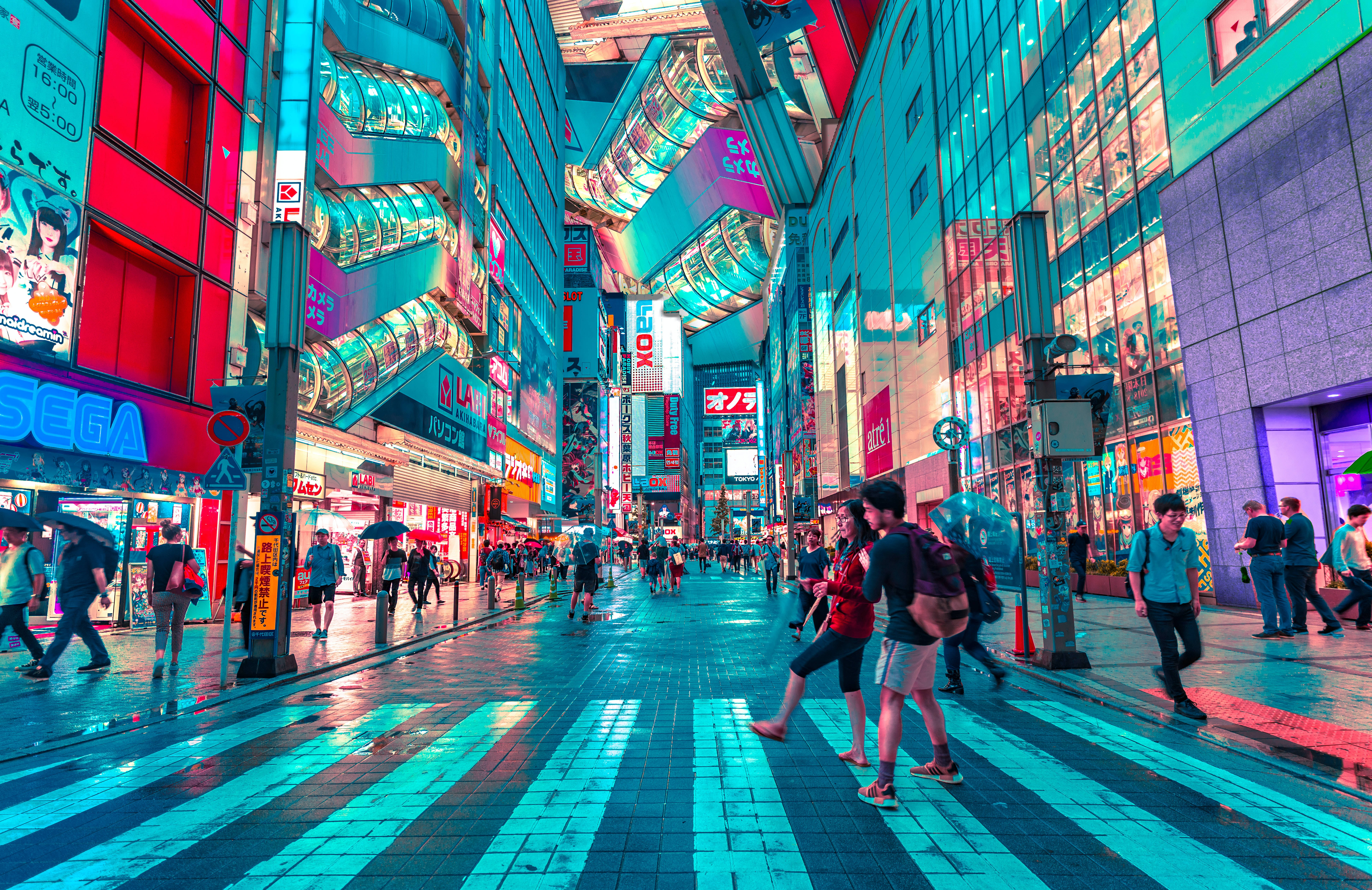 Stradă aglomerată din Tokyo în Japonia HD Fundal