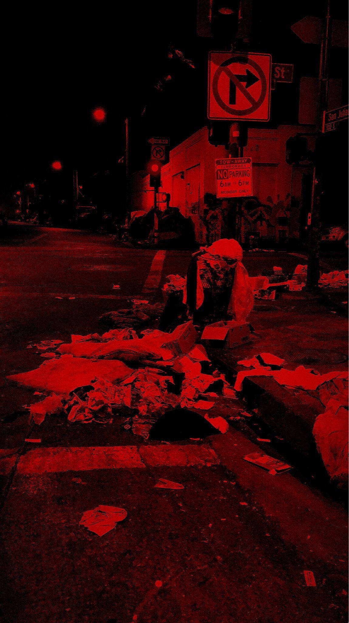 Stradă Roșu-Întunecat Fundal