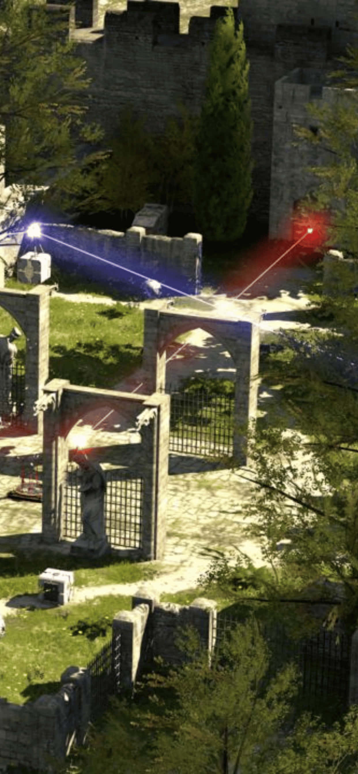 Strălucirea Intensă a Jocului The Talos Principle Capturată pe un Ecran iPhone XS Max Fundal