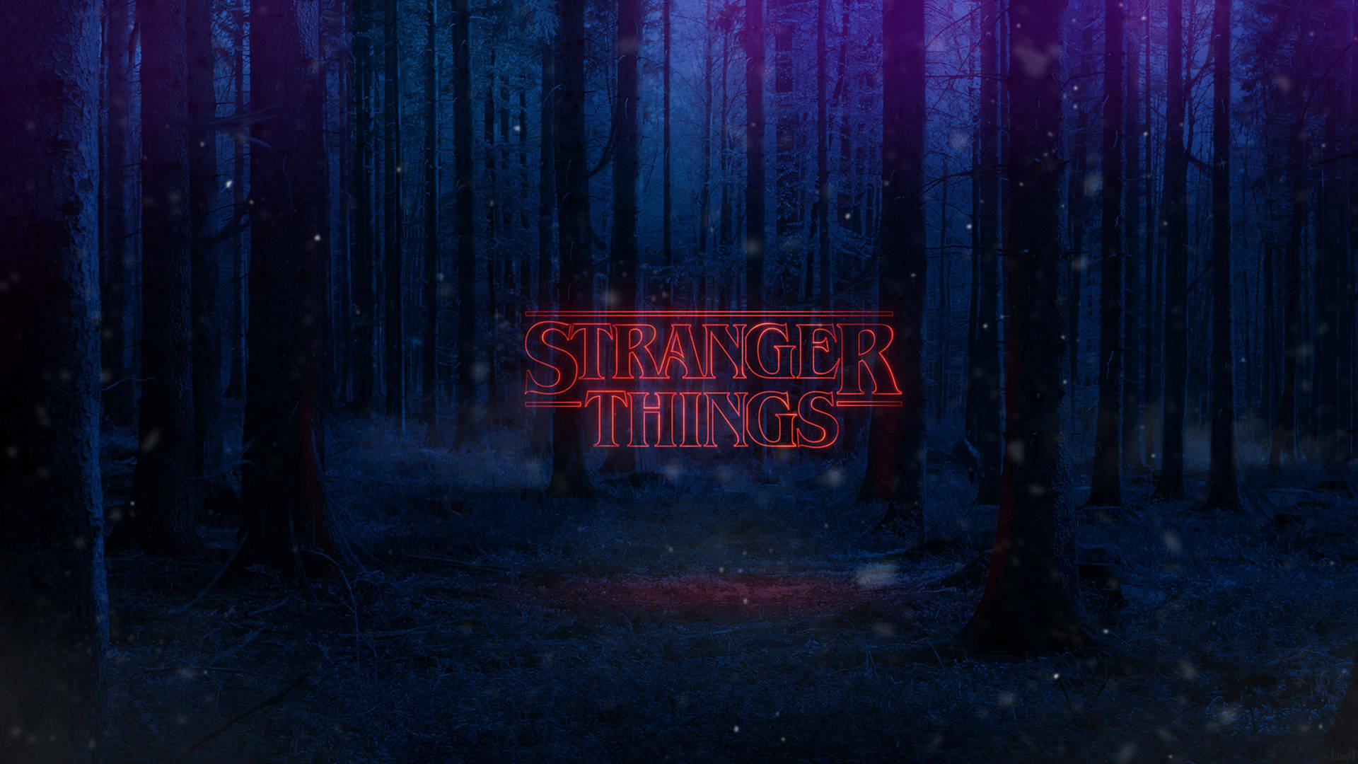 Stranger Things 4K Wordmark în Pădure Fundal