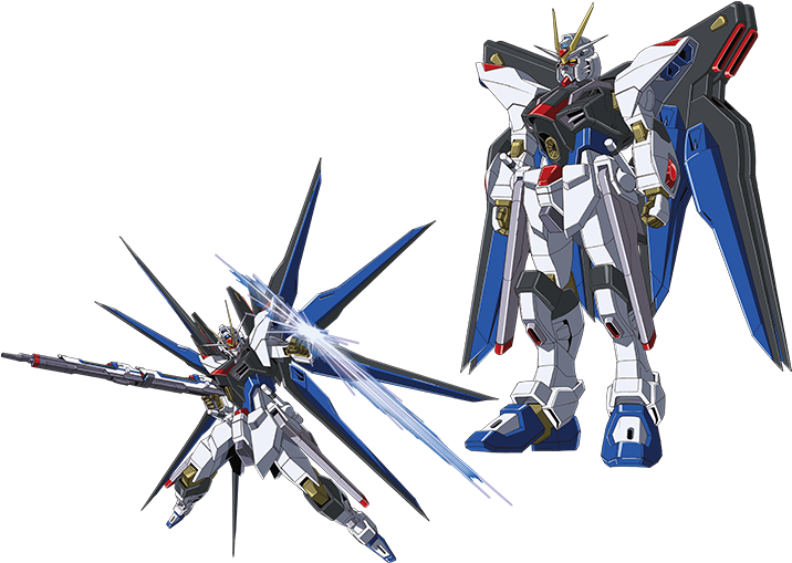 Strike Freedom Gundam în două ipostaze Fundal