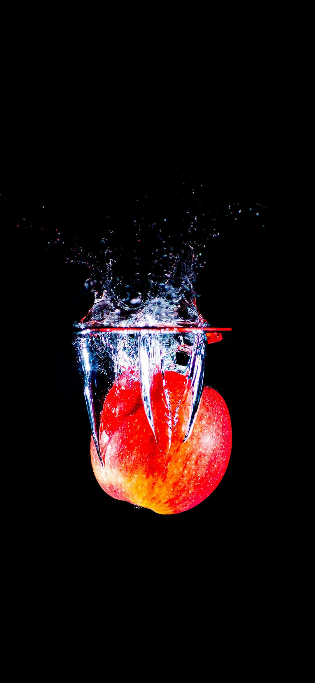 Stropire de Apă cu Măr Roșu Pixel 3XL AMOLED Background Fundal