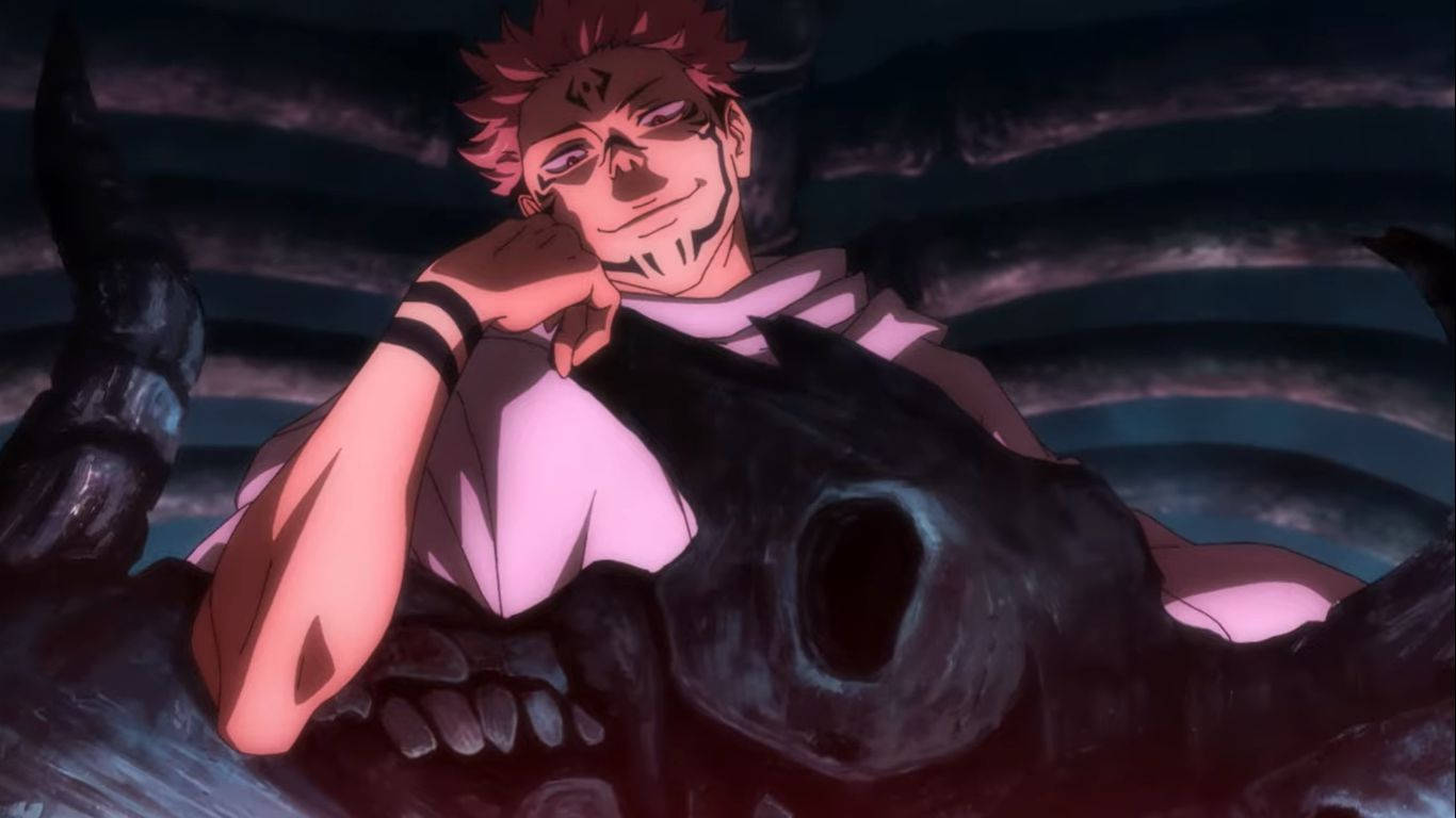 Sukuna în wallpaper anime Jujutsu Kaisen