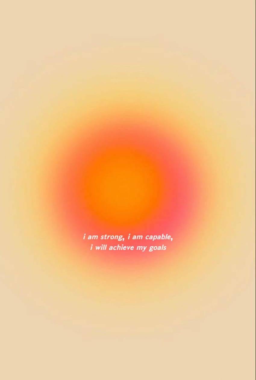 Sunt Puternic Estetică Aura Portocalie Fundal