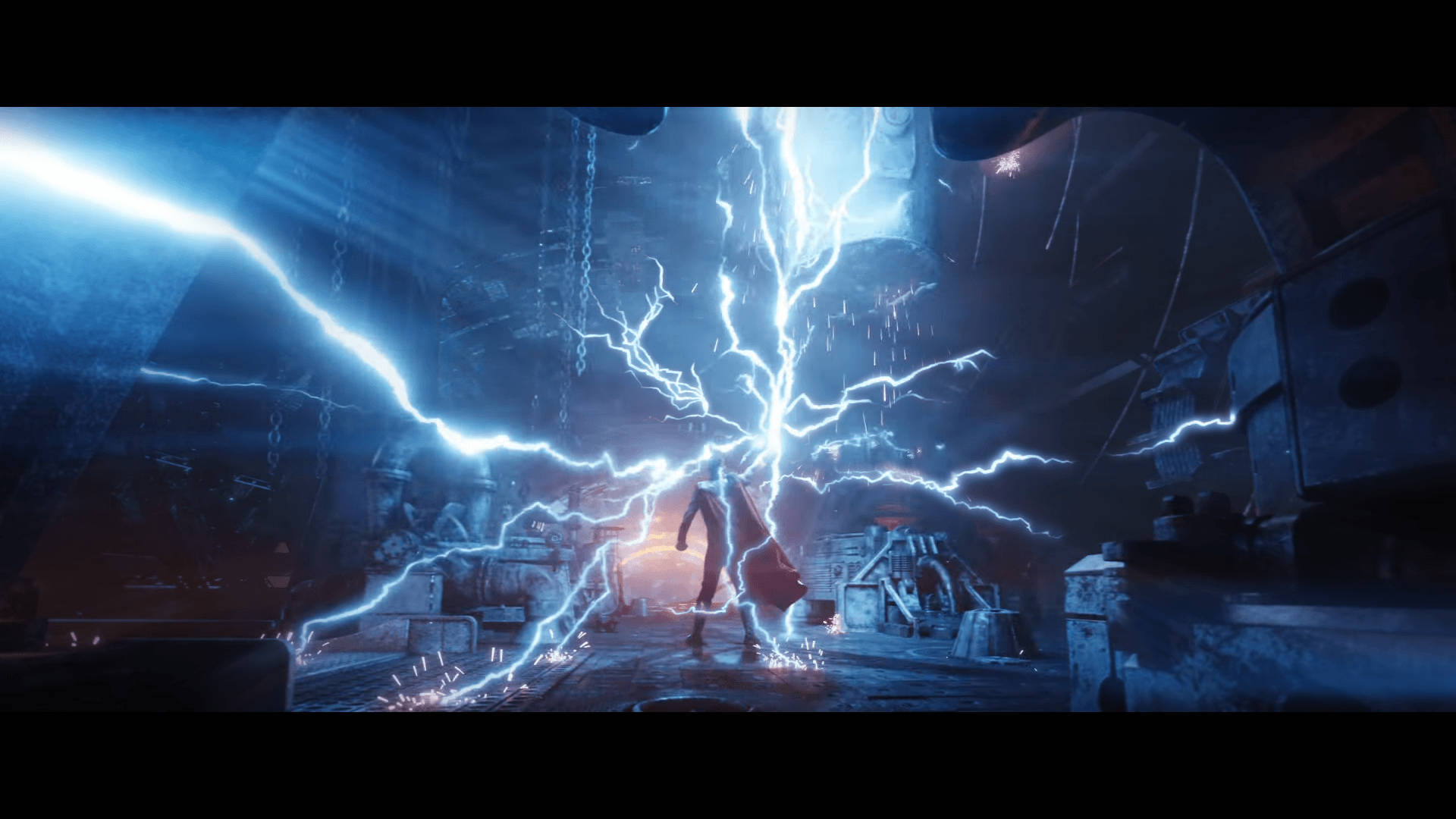 Super-eroul Thor cu puterea fulgerului Stormbreaker Fundal