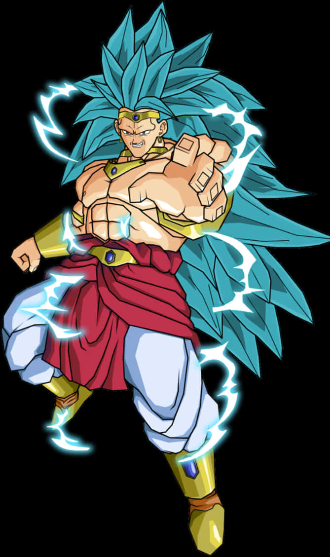 Super Saiyan Blue Broly încarcă energia Fundal