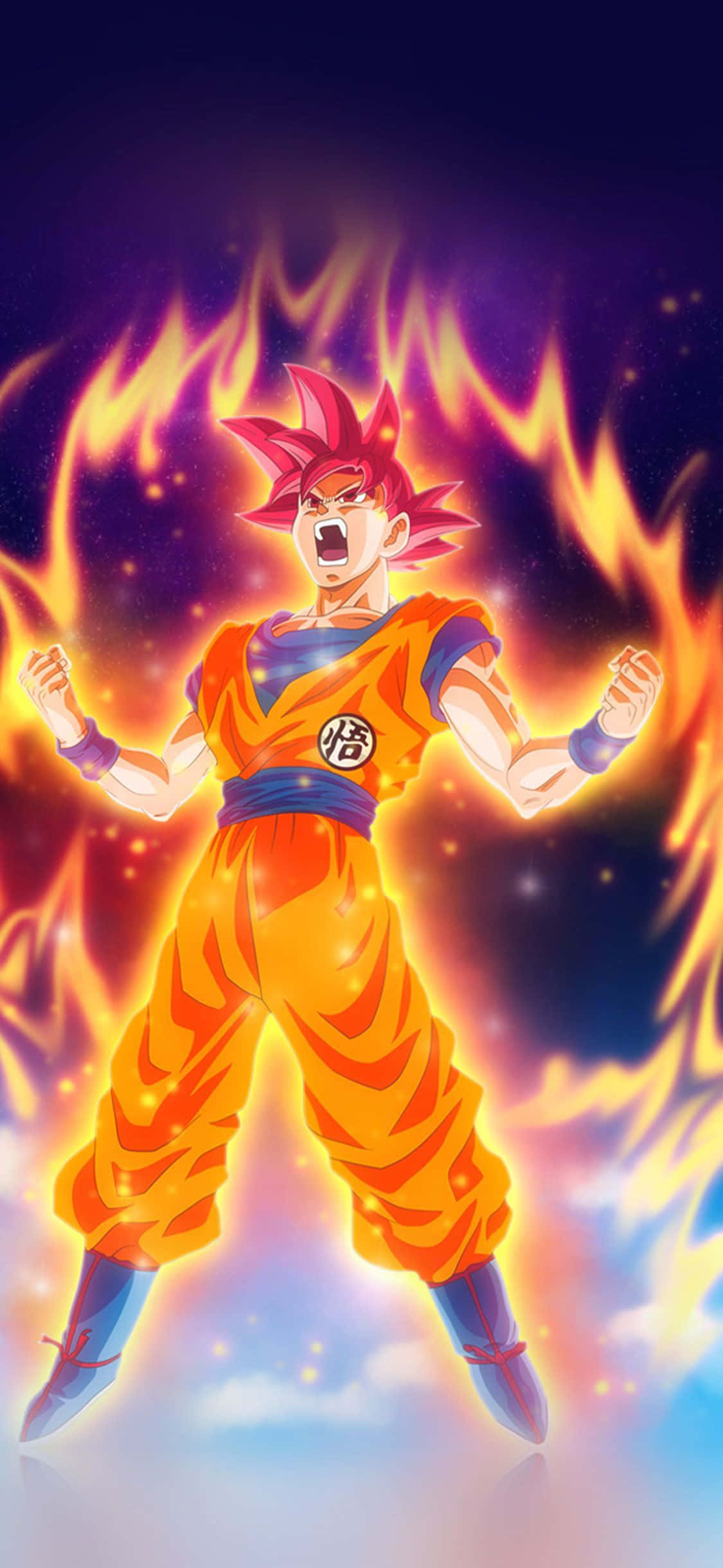 Super Saiyan God Goku Dragon Ball Super iPhone Fundal