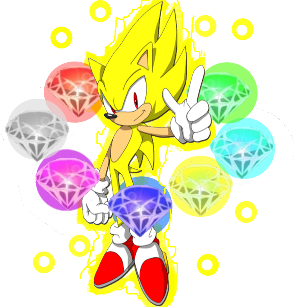 Super Sonic cu Smaraldele Haosului Fundal