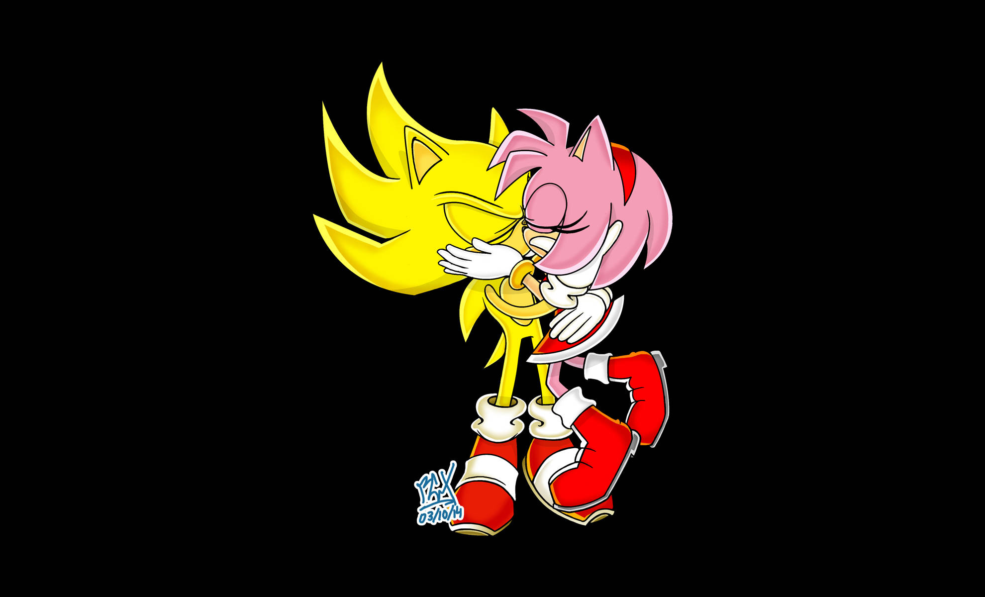 Super Sonic și Amy Rose Fundal