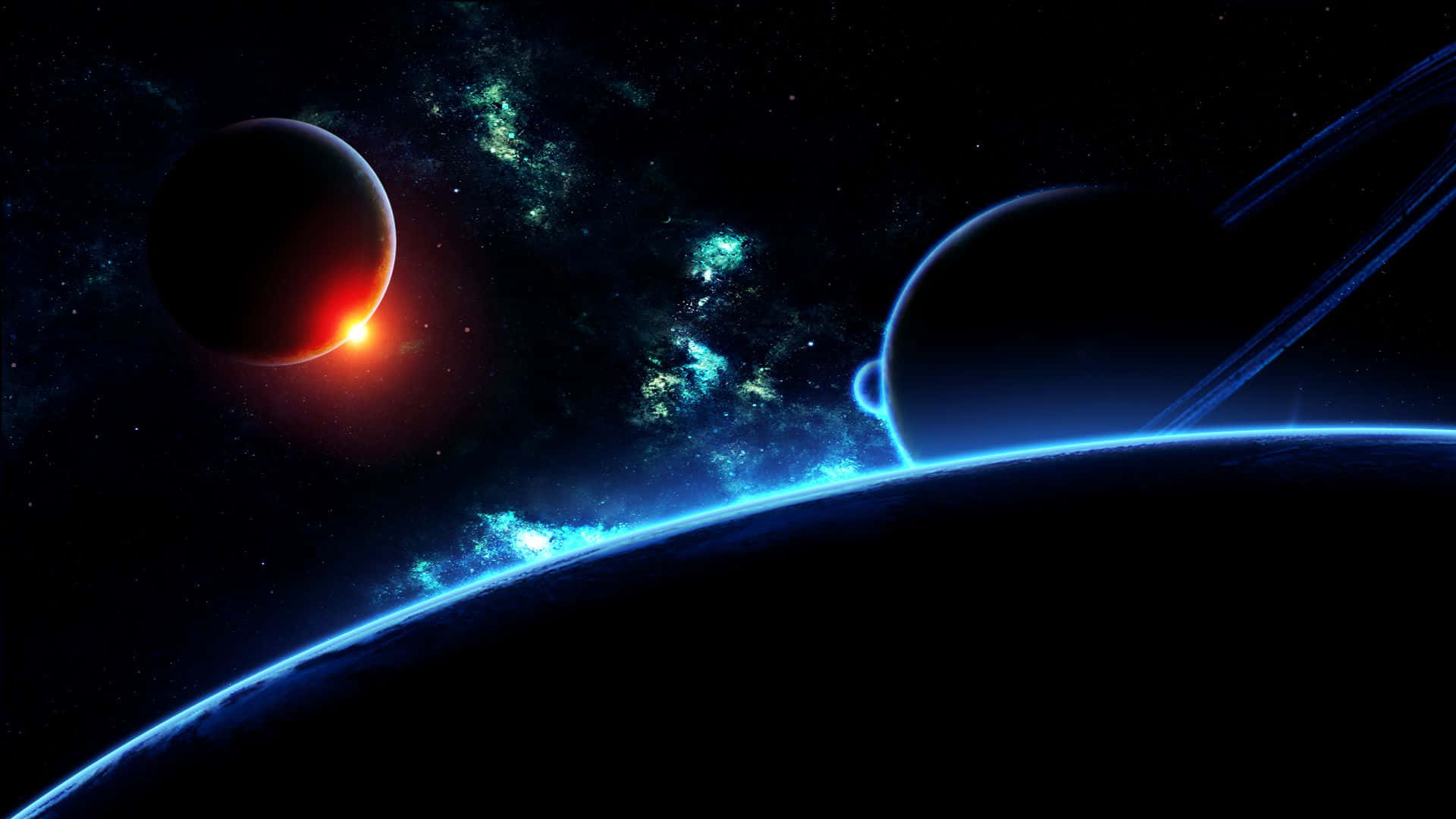 Suprafața Strălucitoare a unei Planete în Spațiu Întunecat Fundal