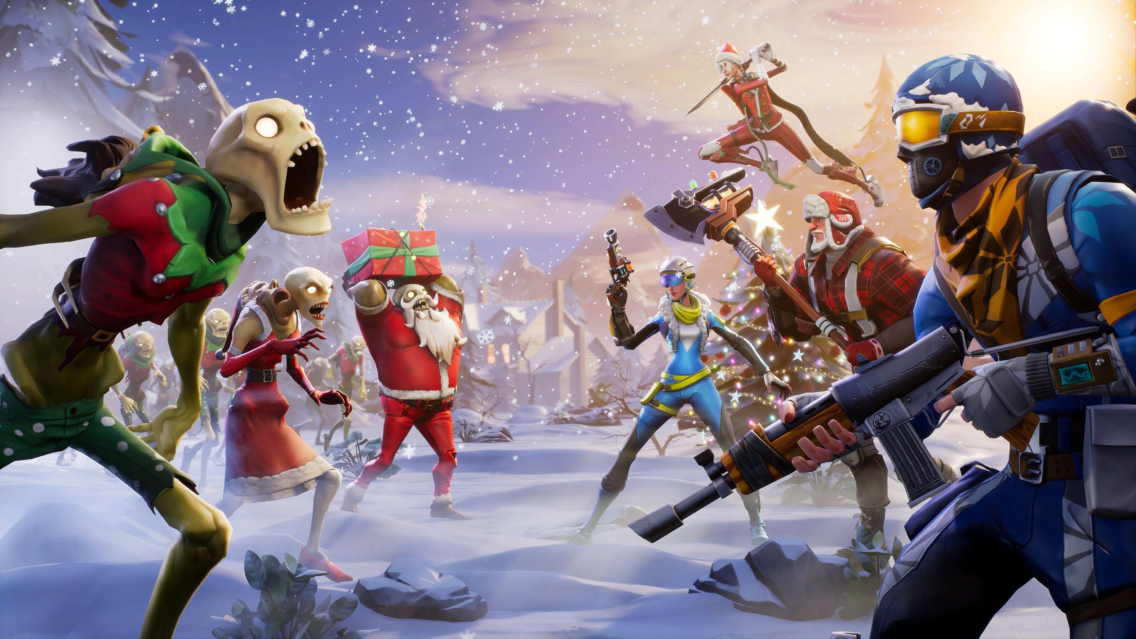 Supraviețuiește sărbătorilor cu Fortnite Salvează Lumea Fundal
