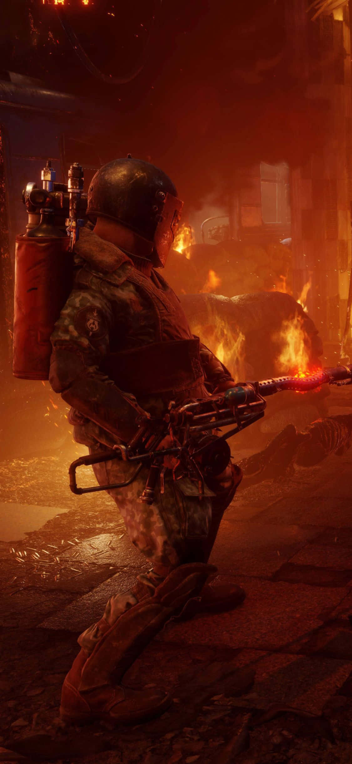 Supraviețuiește într-o lume post-apocaliptică nemiloasă cu Metro Exodus pe iPhone X Fundal