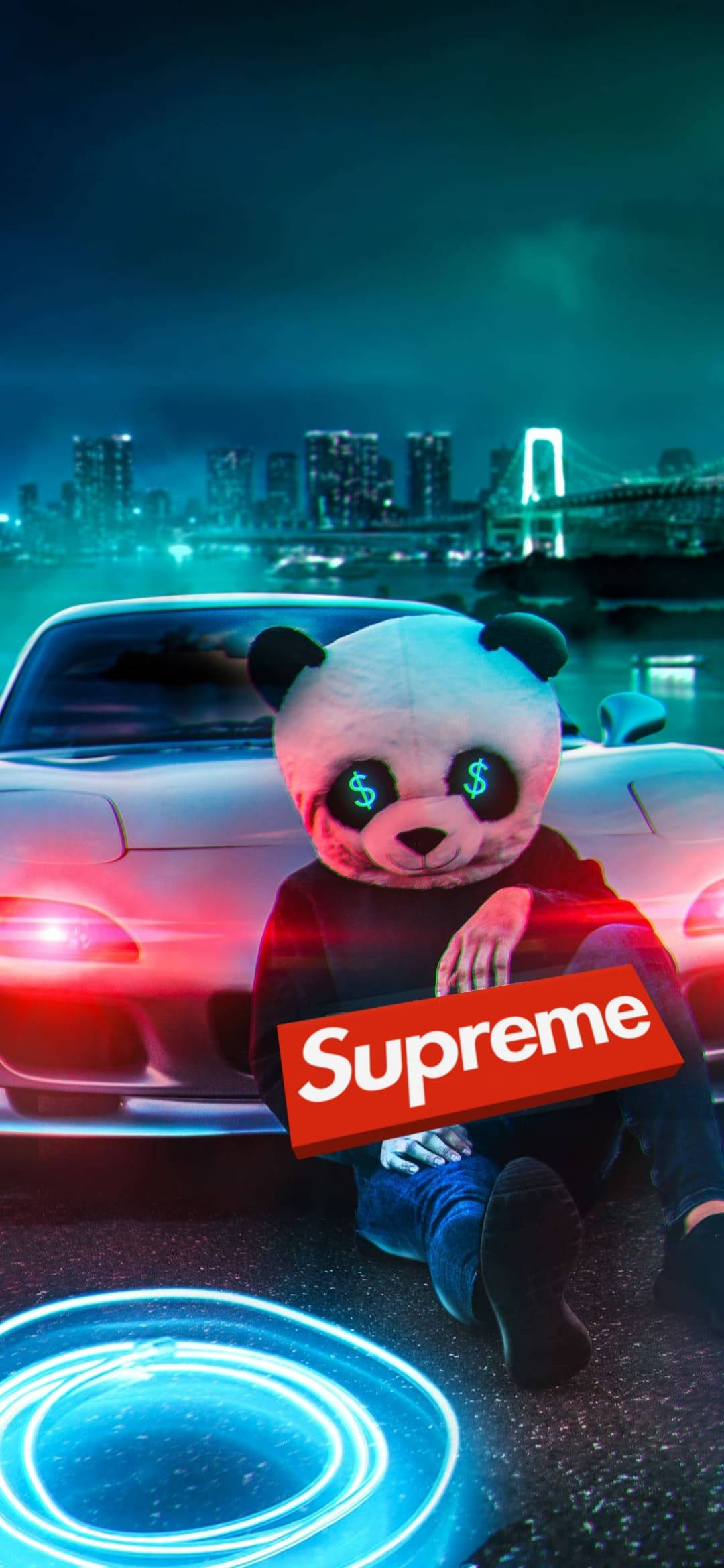 Supreme Roșu Epic cu Panda Fundal