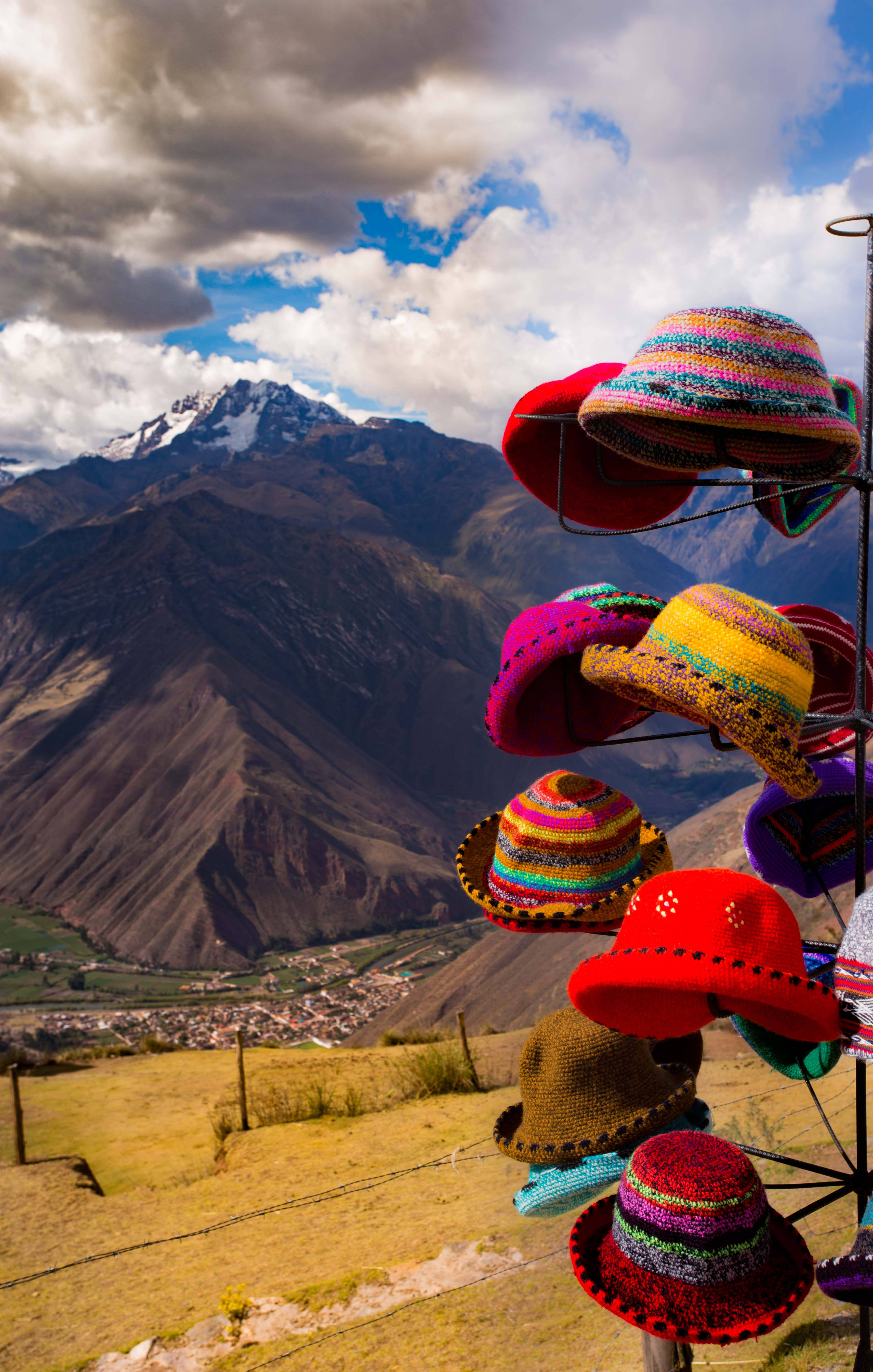 Suveniruri Pălării Valea Sacră Cusco Peru Fundal