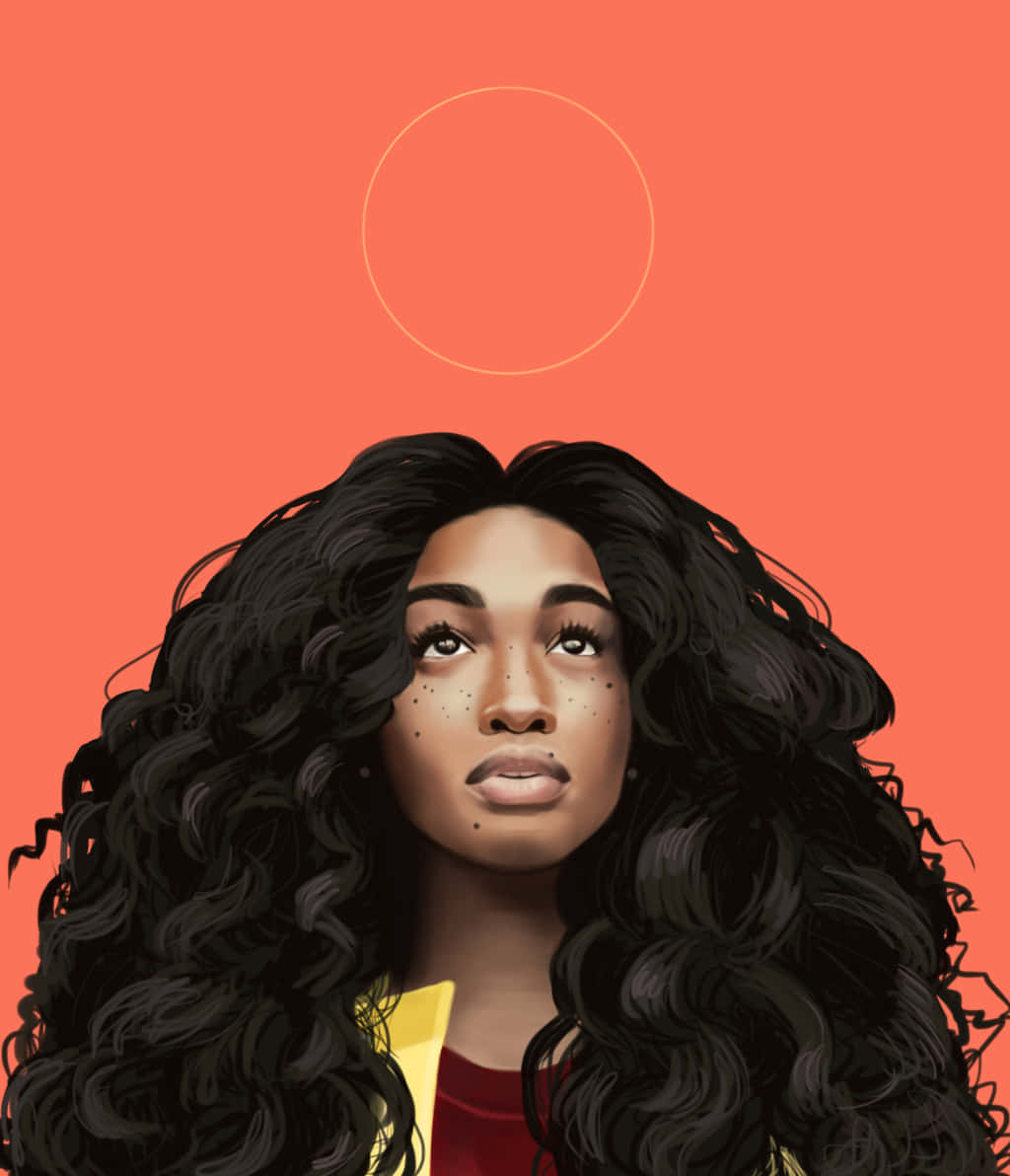 SZA Art Portocaliu Estetic Fundal