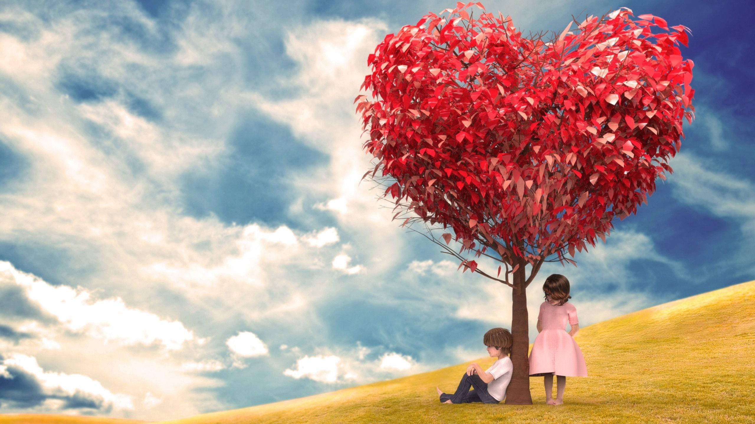 Tânăr cuplu în amor romantic artă Fundal