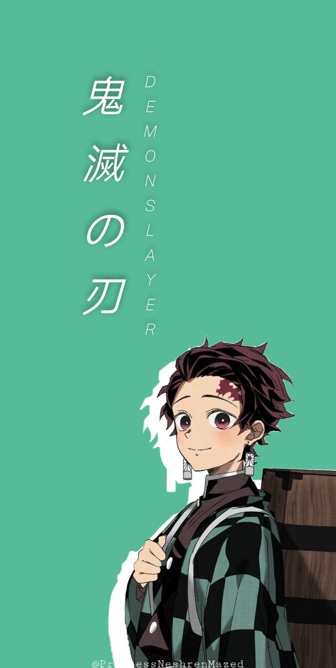 Tanjiro cu Sacul Demon Slayer iPhone Fundal
