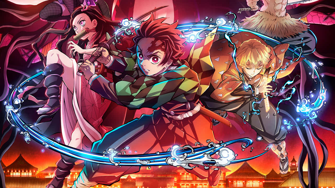 Tanjiro Kamado impugna Lama Nichirin pentru a ucide demoni în Demon Slayer: Kimetsu no Yaiba Fundal
