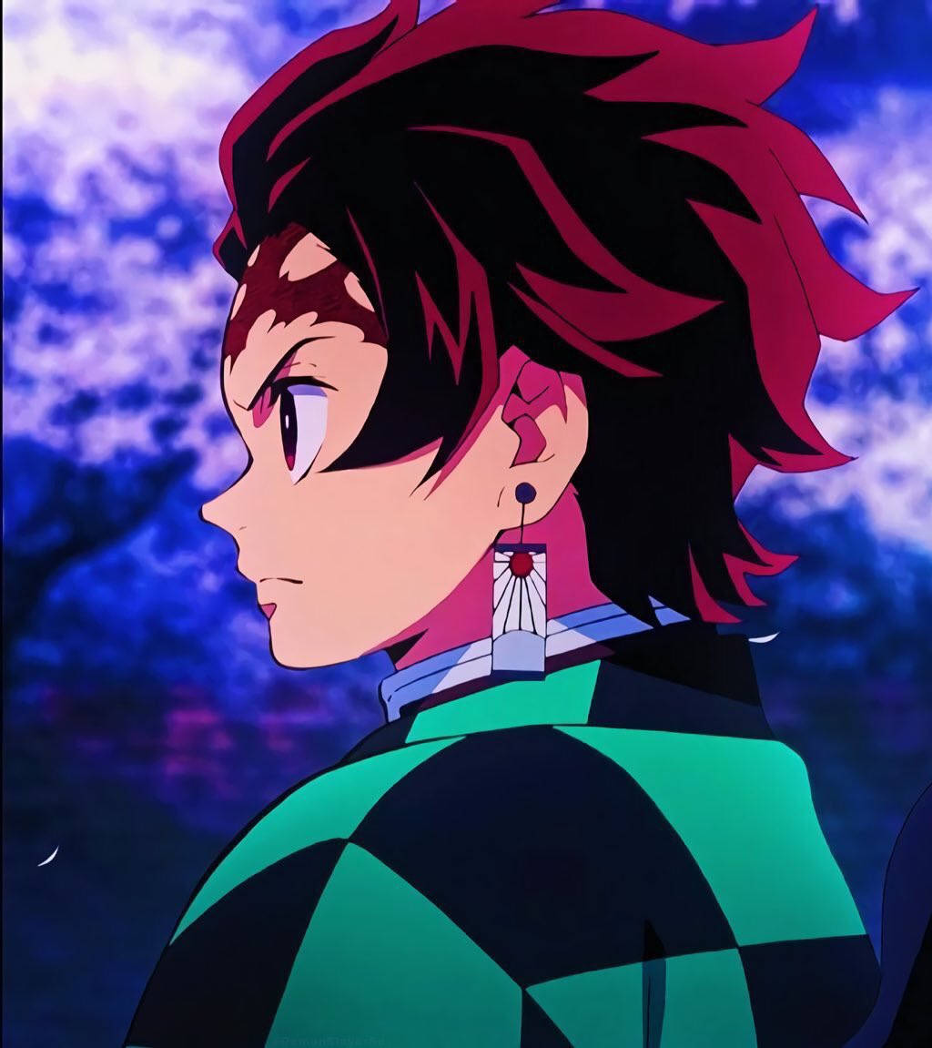 Tanjiro privind în zare Demon Slayer PFP Fundal