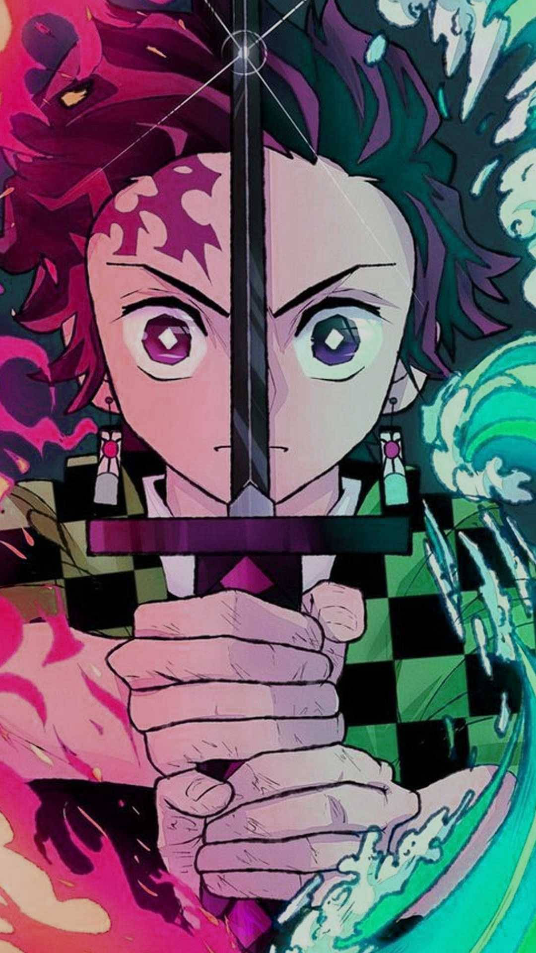 Tanjiro Semnul Fruntii Demon Slayer iPhone Fundal