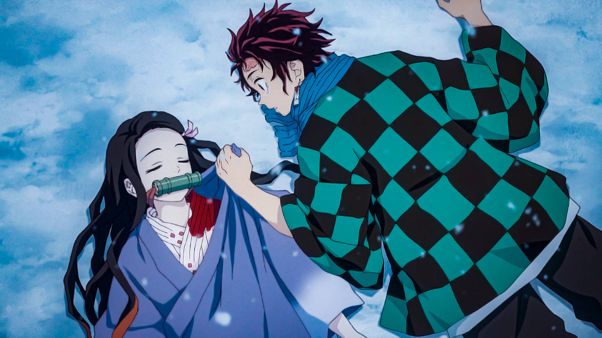 Tanjiro și Nezuko din Demon Slayer! Fundal