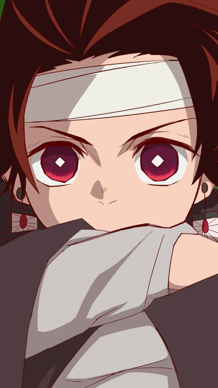 Tapet Demon Slayer cu Kamado Tanjiro având un bandaj pe frunte. — Demon Slayer Fundal