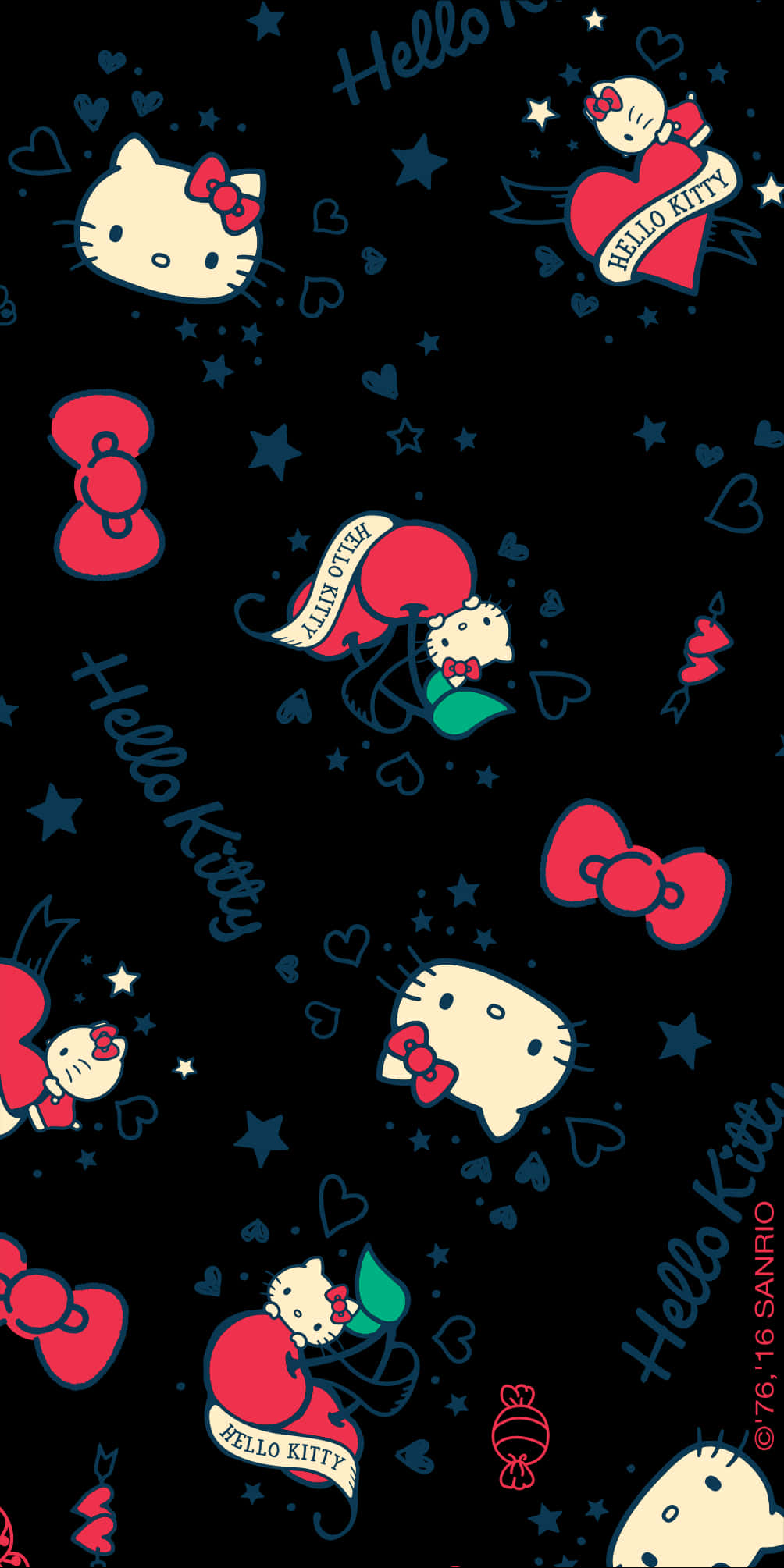 Tapet cu model Hello Kitty Fundal