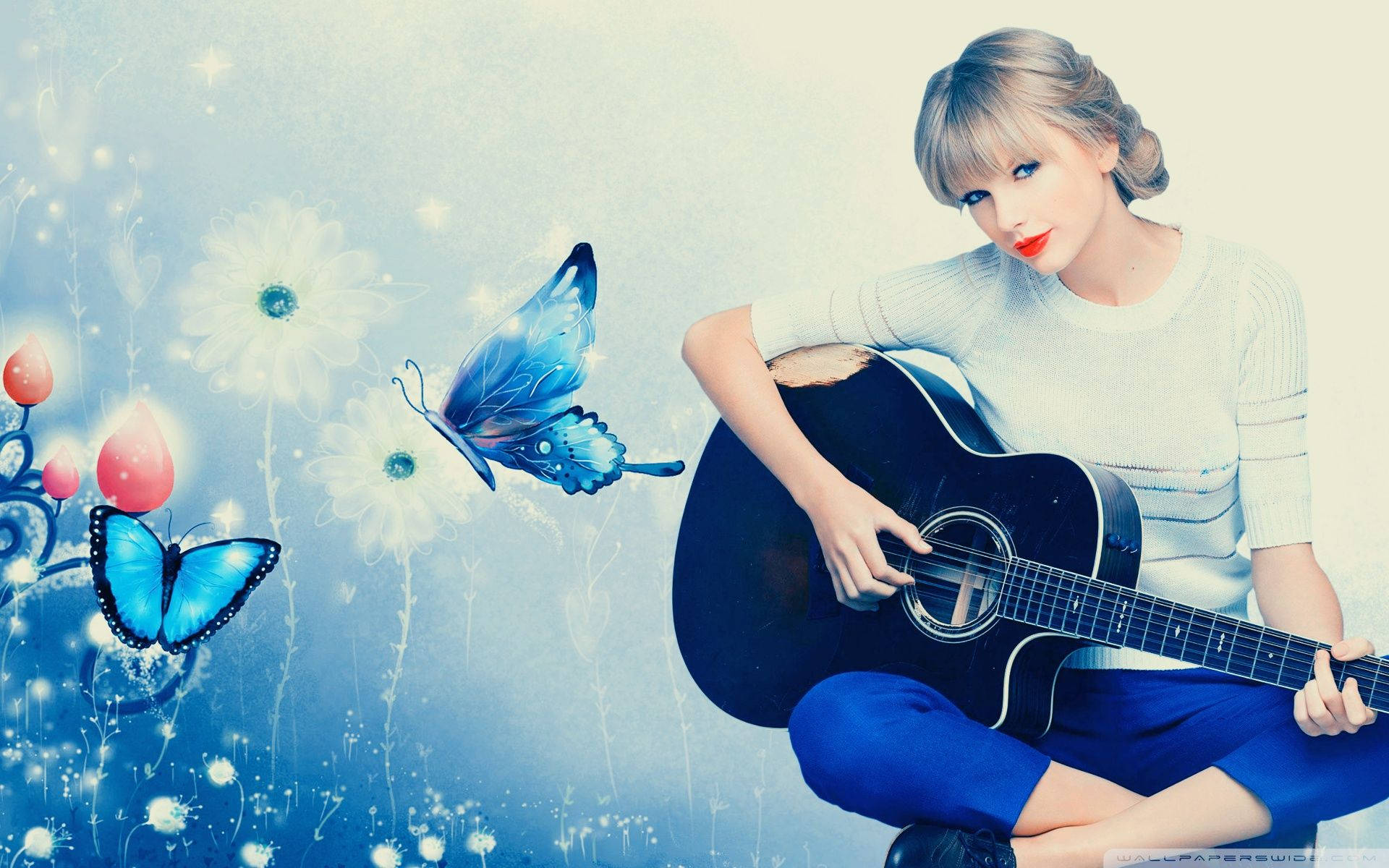 Taylor Swift cântând la chitară Fundal