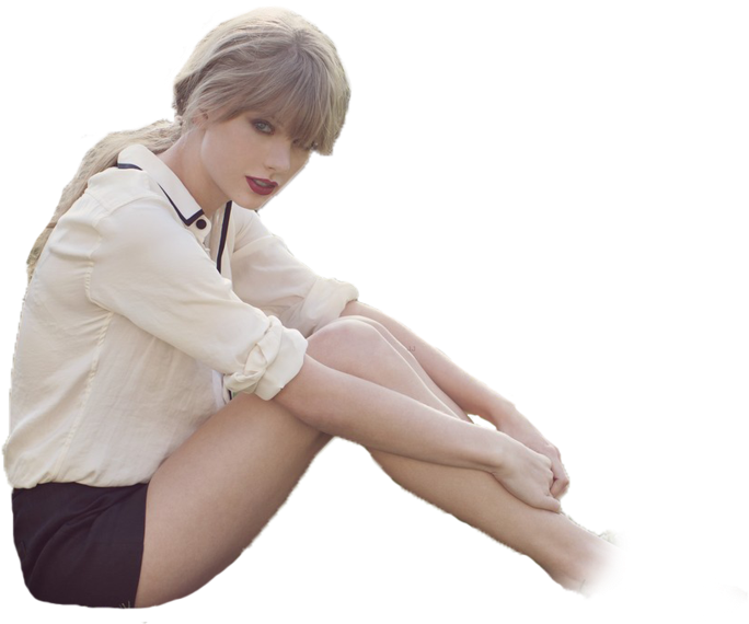 Taylor Swift în poziție șezând decupată Fundal