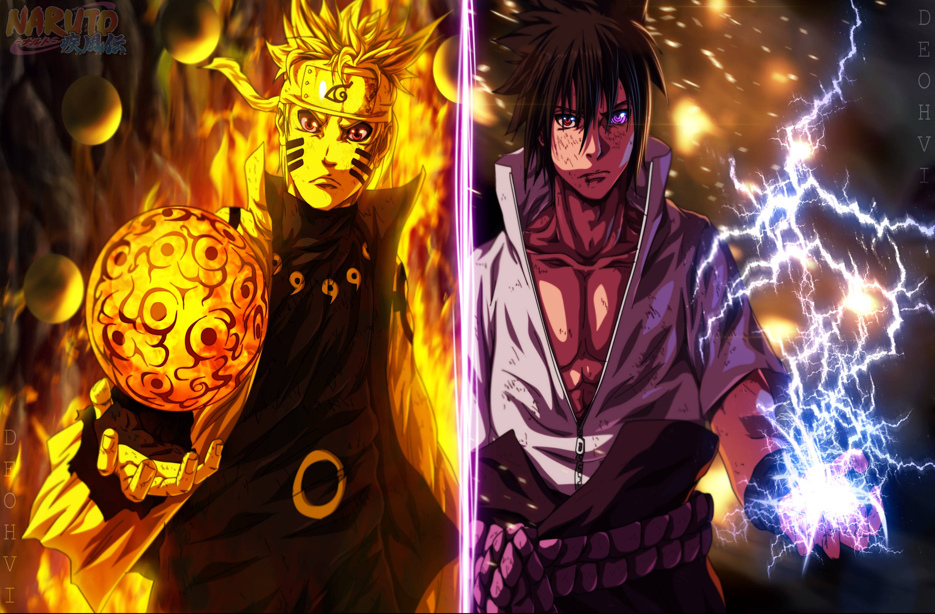 Tehnicile lui Sasuke și Naruto Fundal