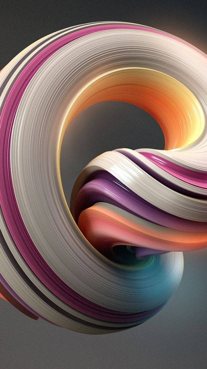 Telefon 3D cu Figură Circulară Răsucită Fundal