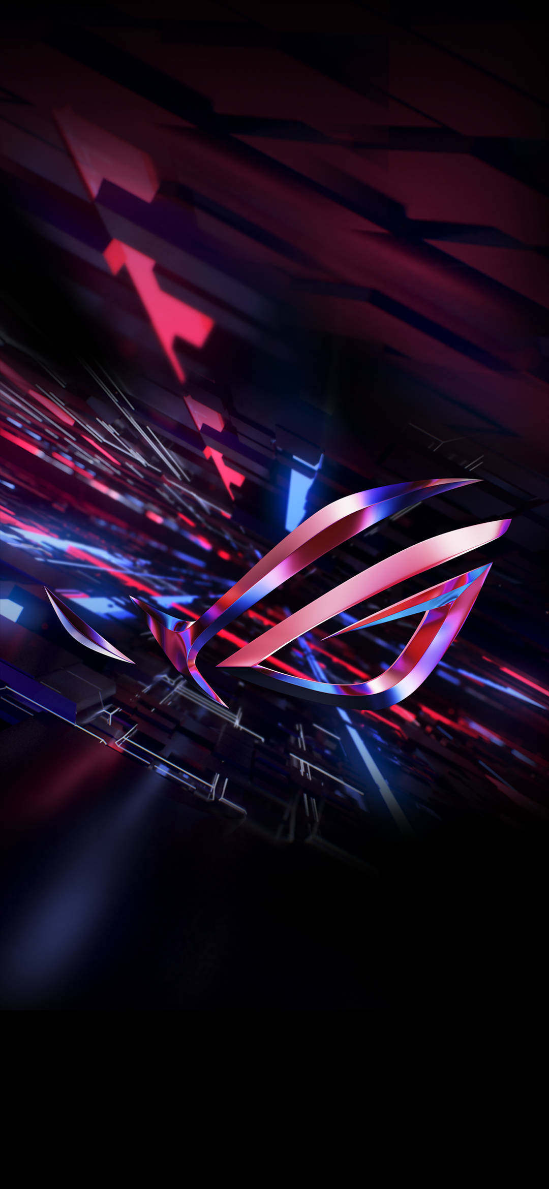 Telefon Asus ROG 3D roșu captivant cu logo luminos Fundal