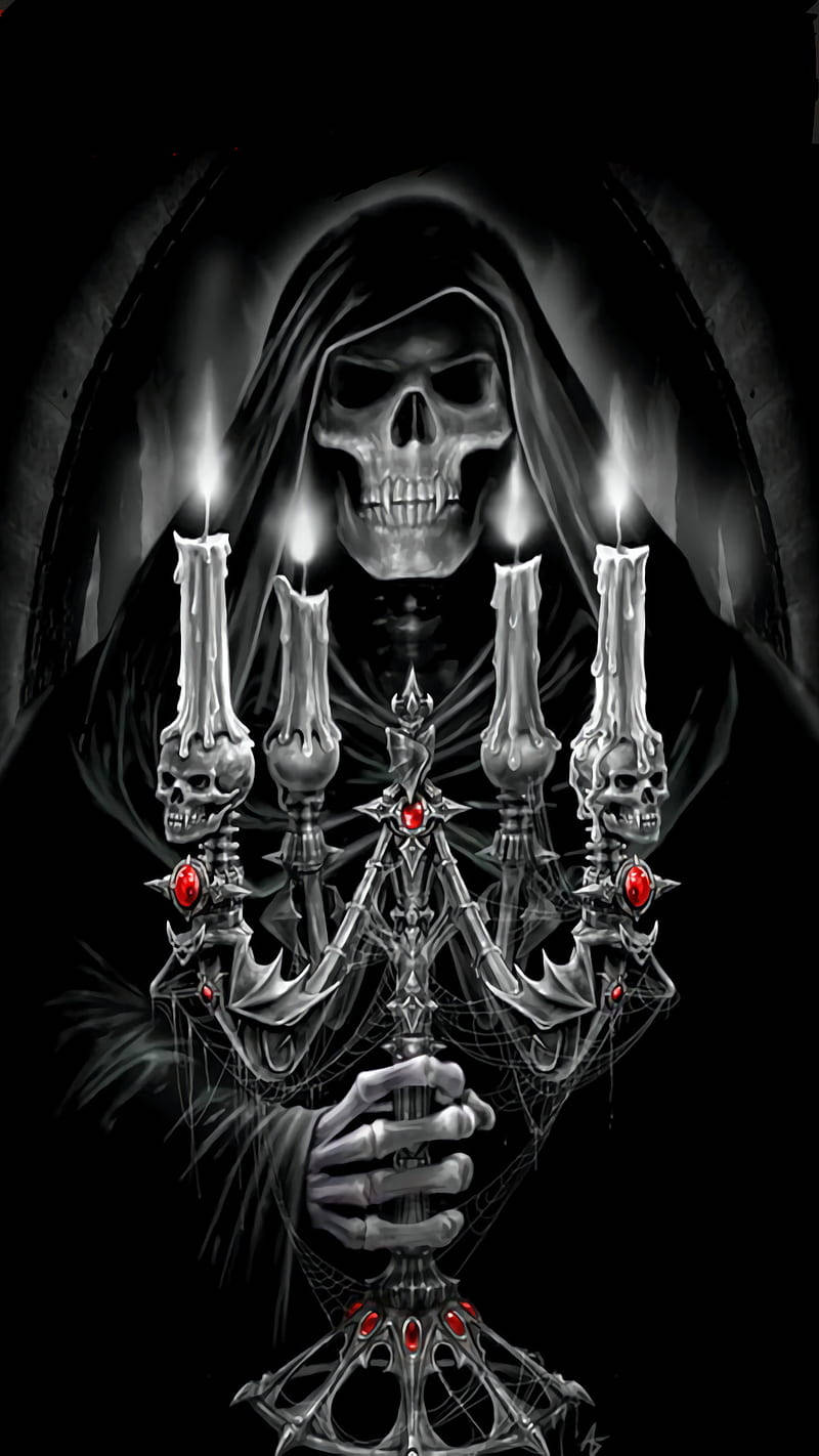 Telefon de groază cu candelabru Fundal