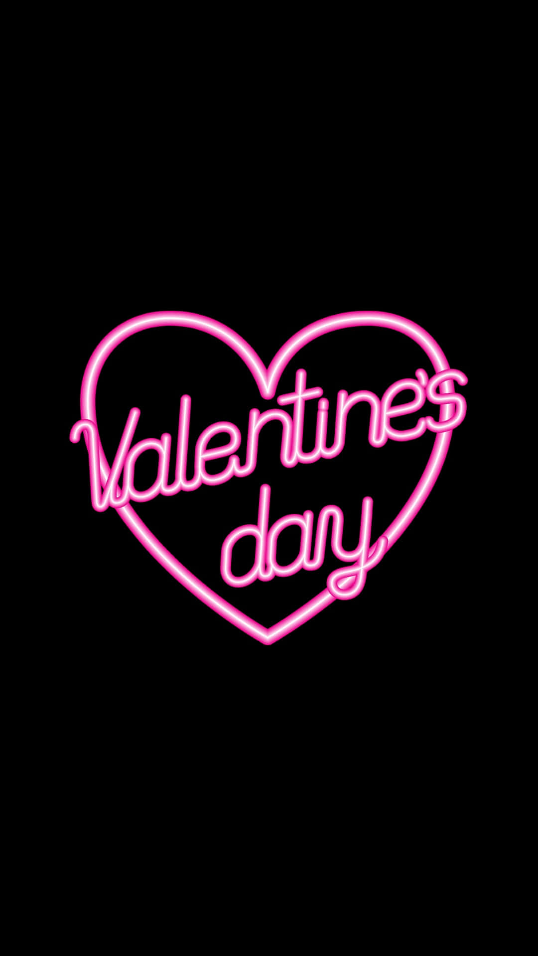 Telefon de Valentine's Day Lumină Neon Roz Fundal