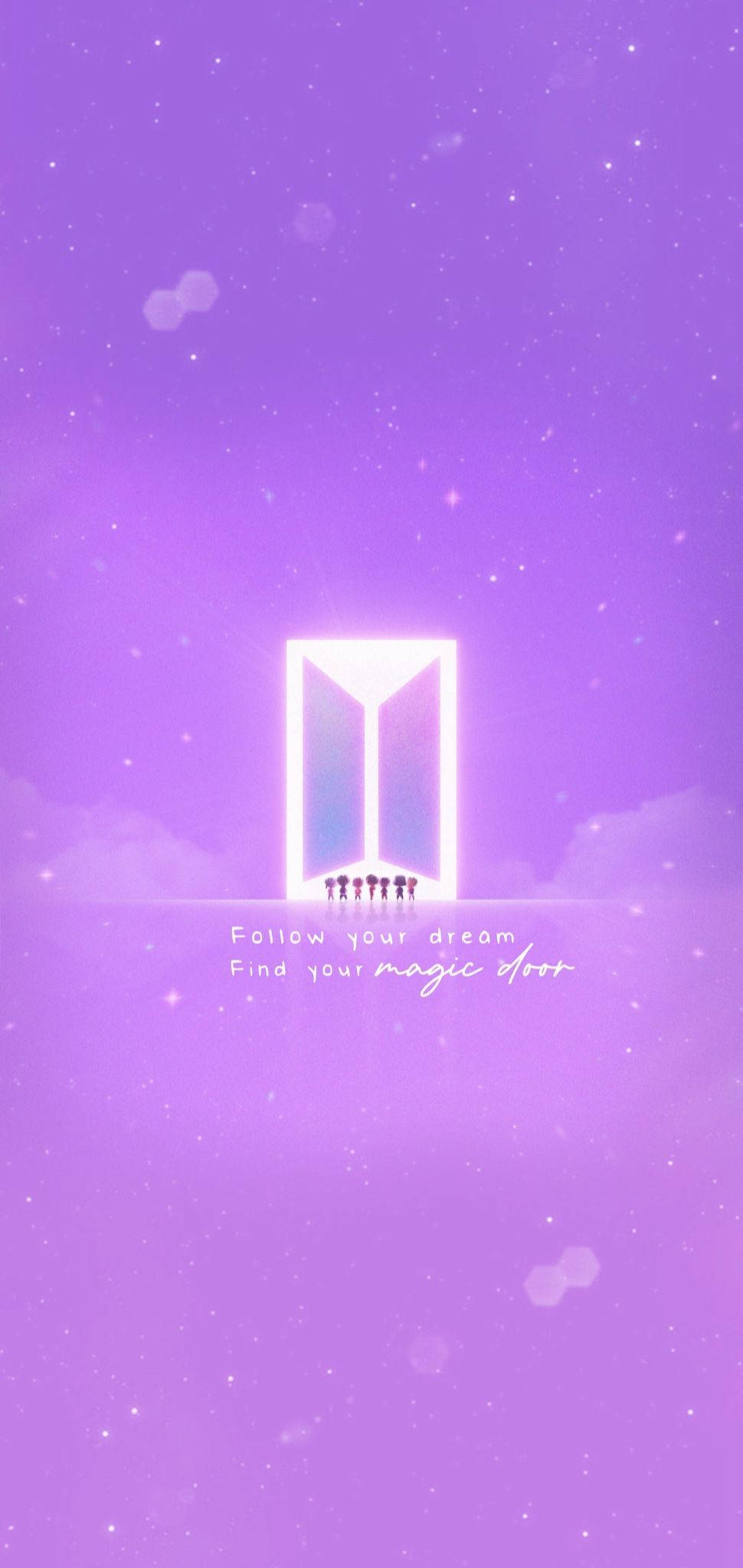 Telefon Estetic Violet BTS TinyTAN Fundal