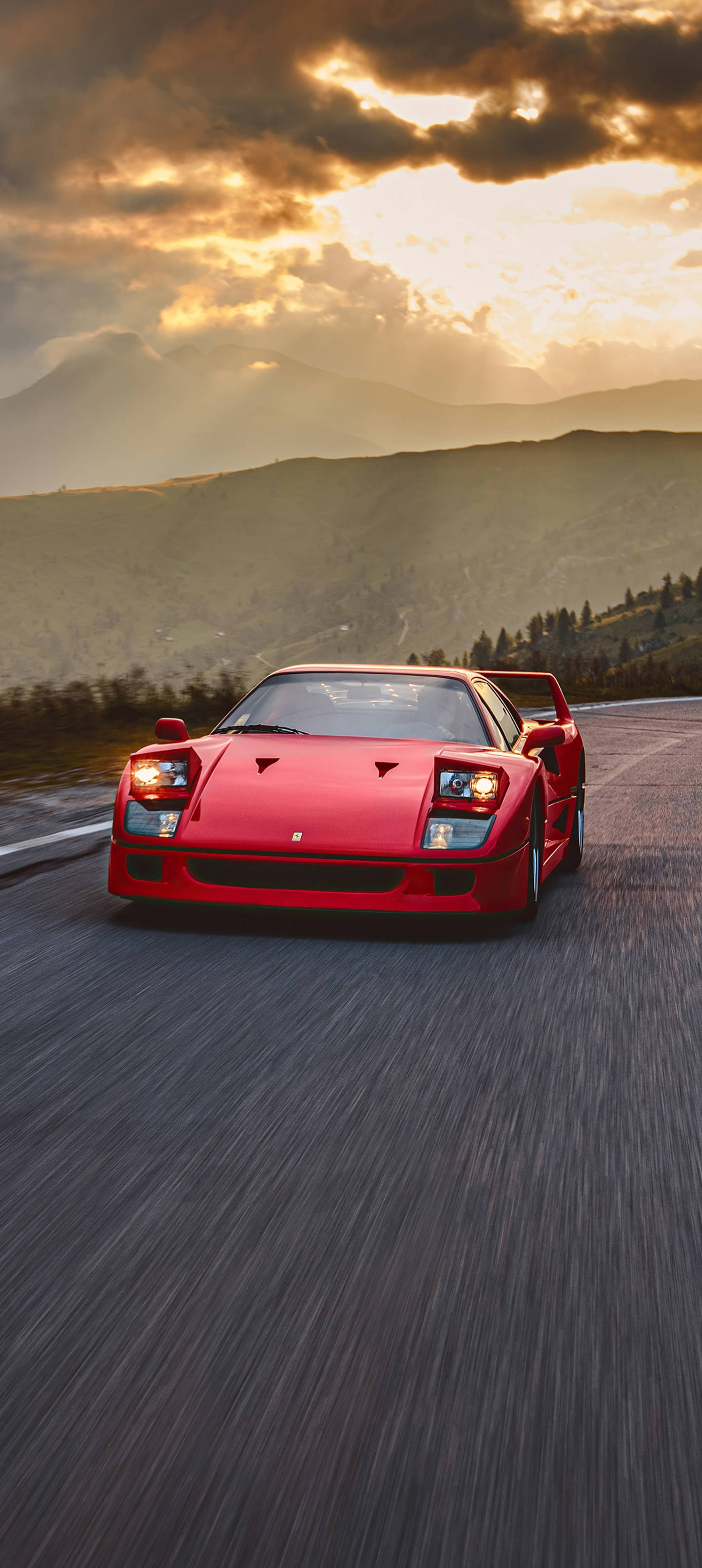 Telefon Ferrari F40 la apus Fundal