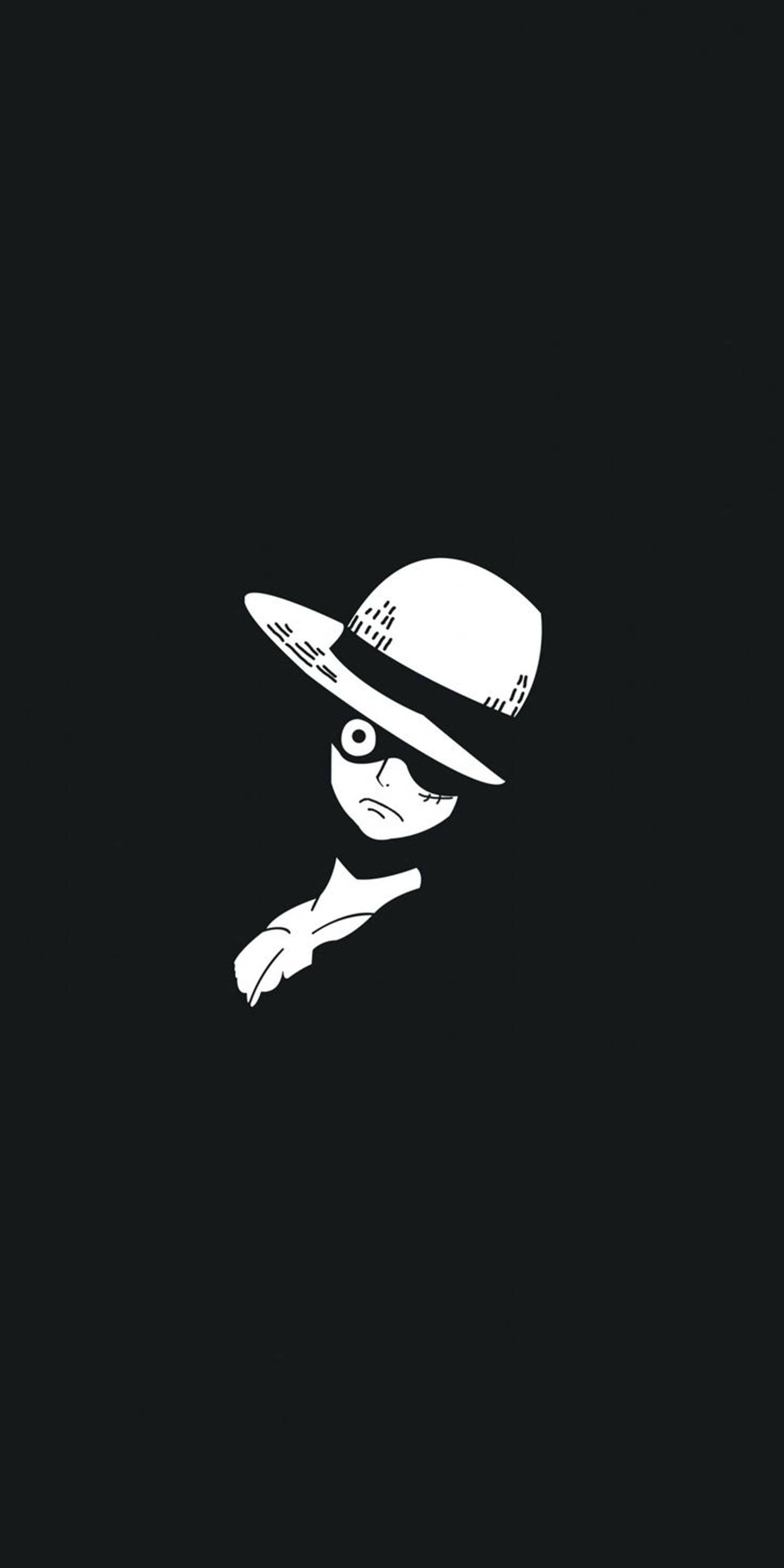 Telefon negru minimalist Monkey D. Luffy Fundal