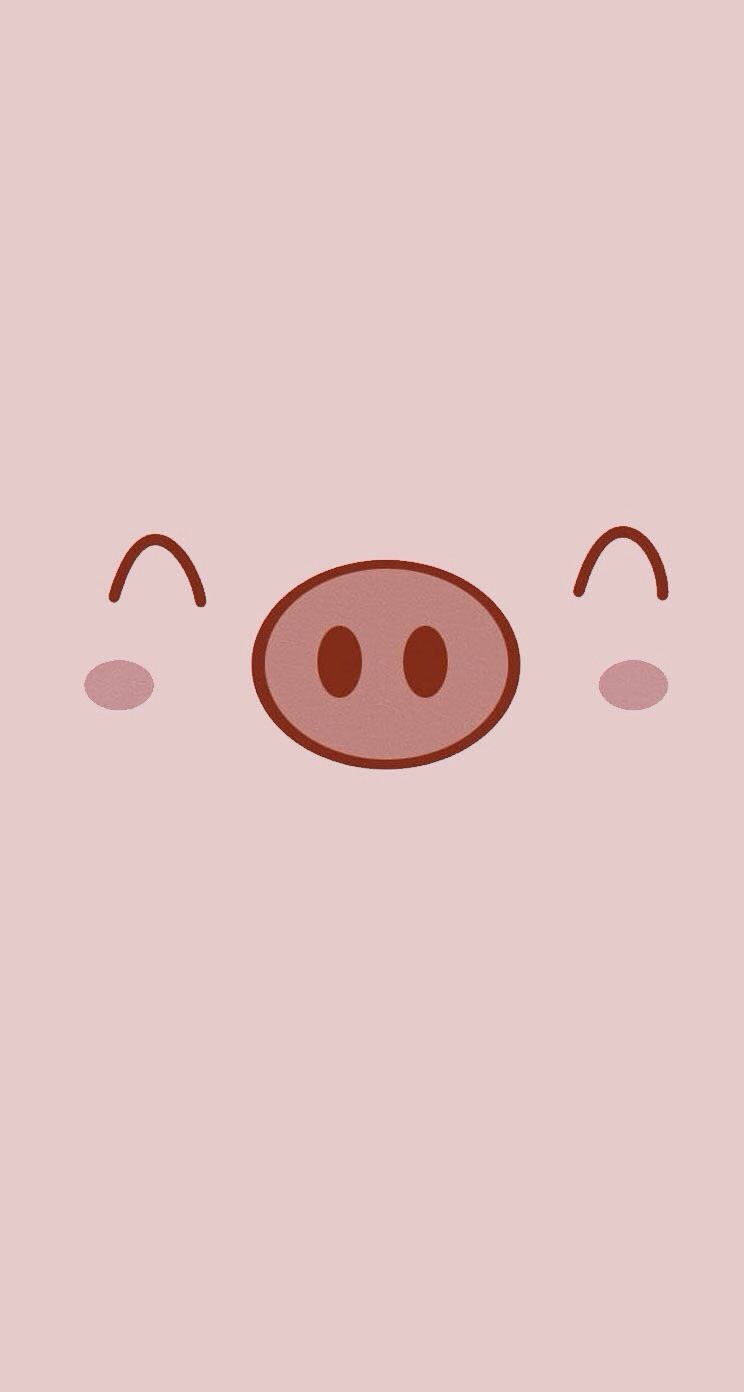 Telefon roz cu porc desen animat Fundal