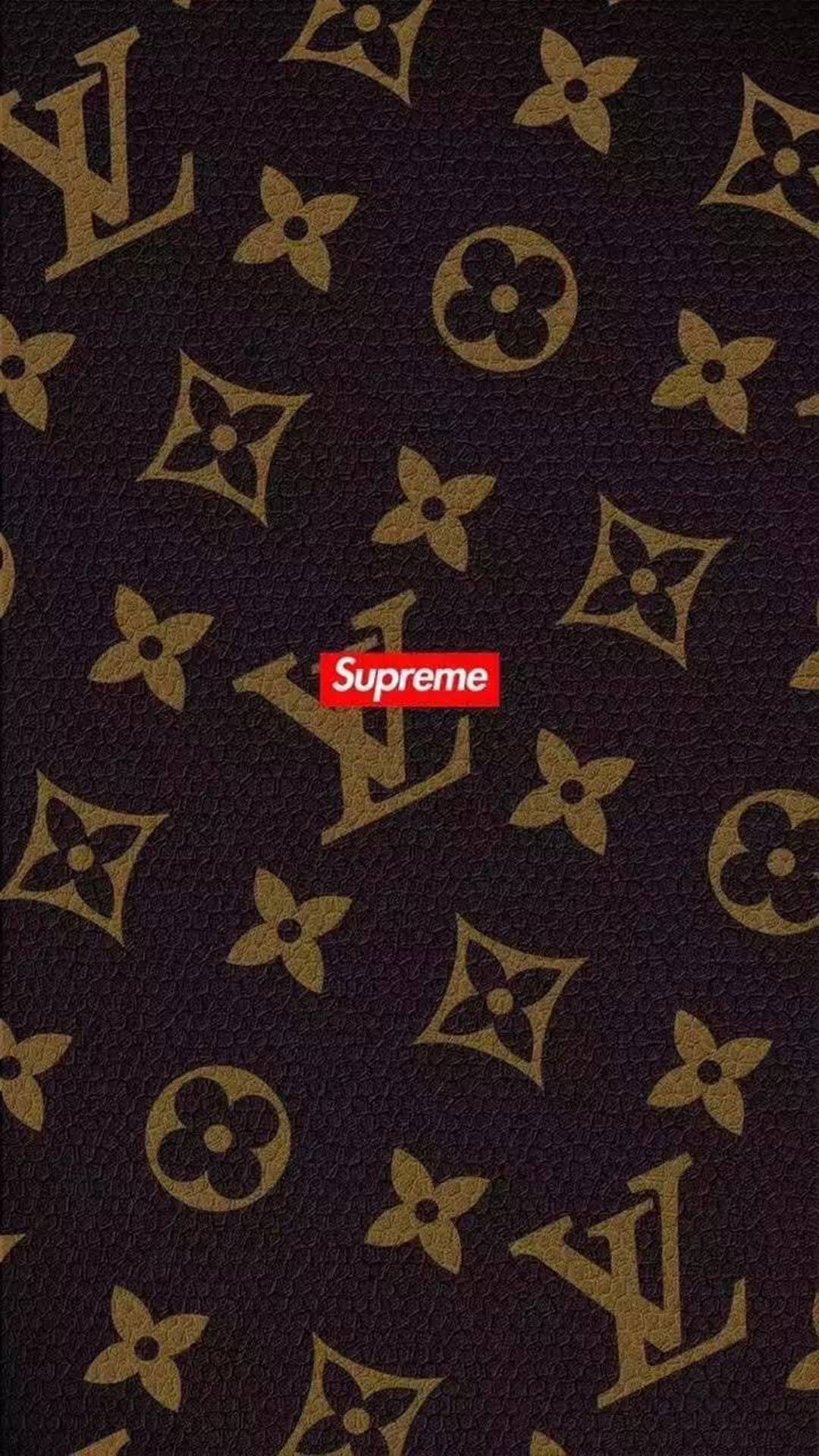 Telefon Supreme și Louis Vuitton din Piele Fundal
