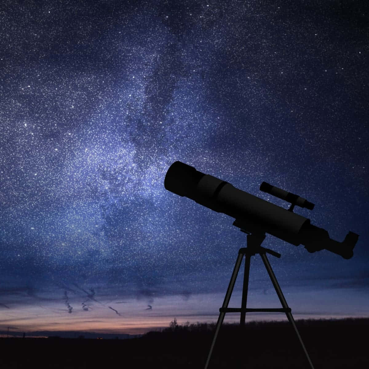 Telescop de astronomie pe cer cu stele Fundal
