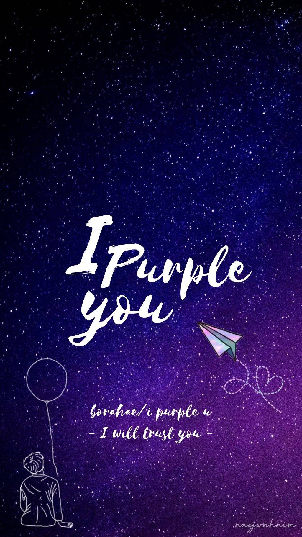 Temă Borahae Galaxie Pastel Violet Fundal