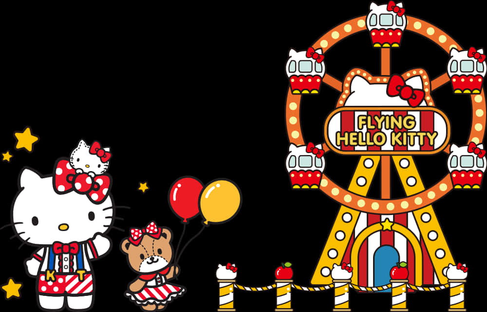 Temă de carnaval Hello Kitty zburătoare Fundal