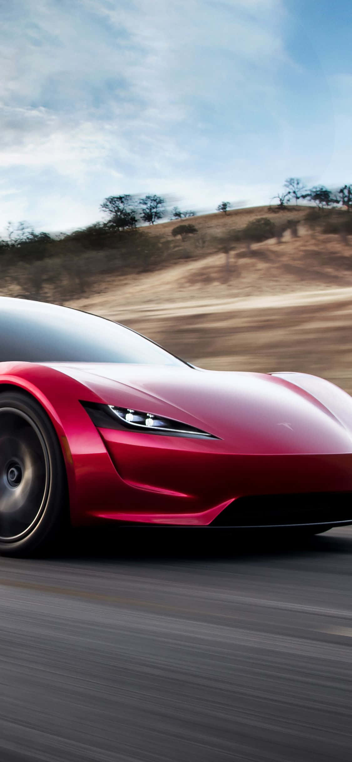 Tesla Roadster 3D iPhone Fundal