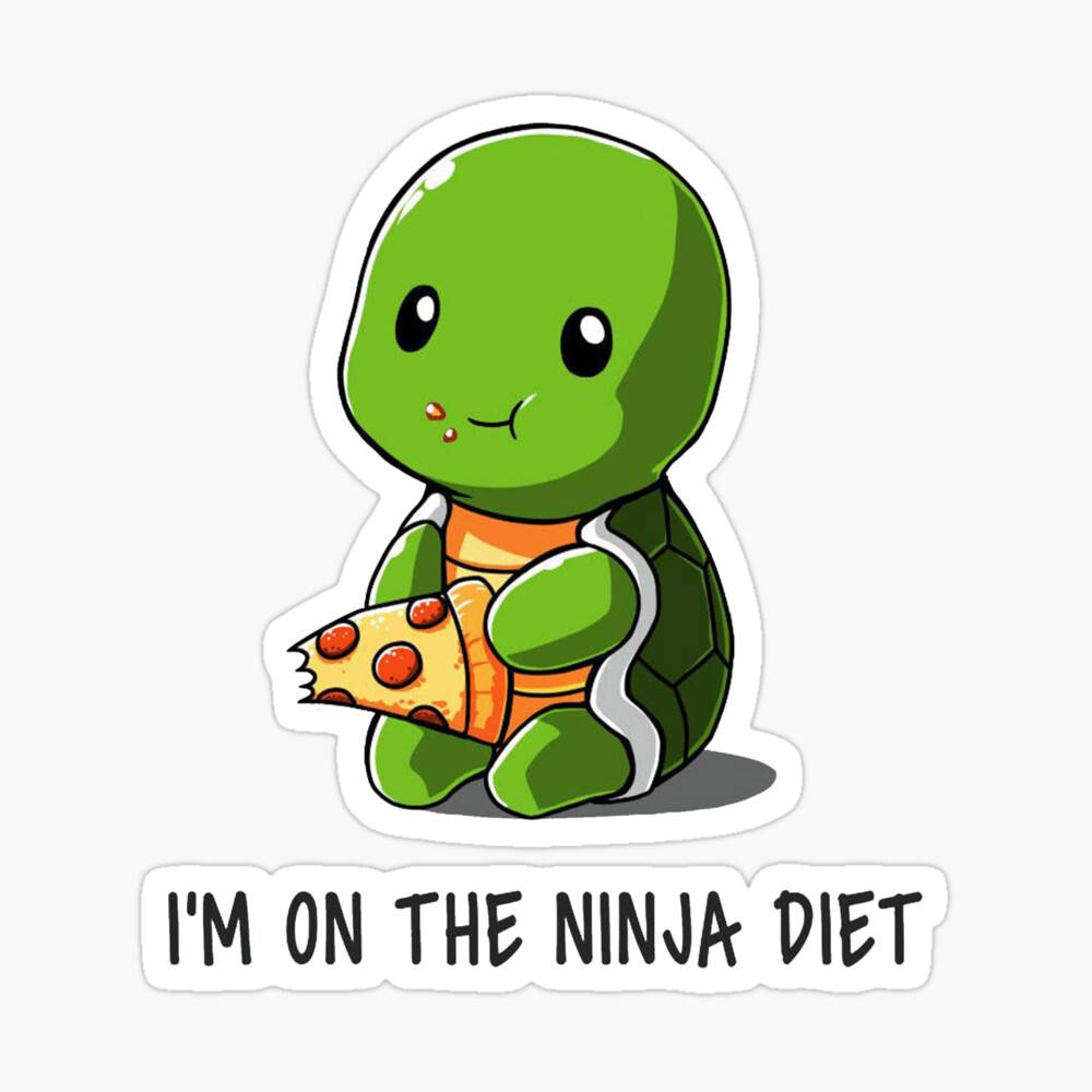Țestoasă drăguță ninja la dietă Fundal
