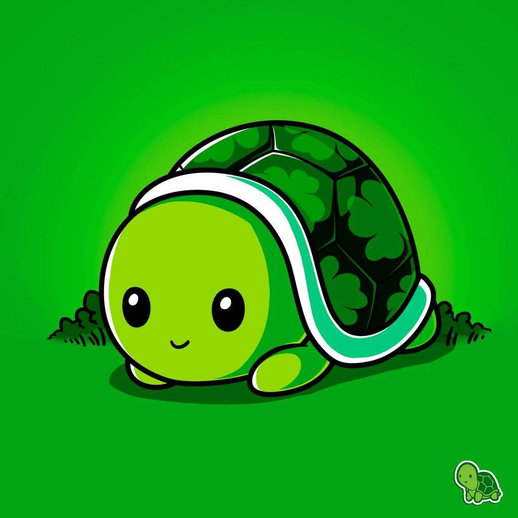 Țestoasă verde drăguță Fundal