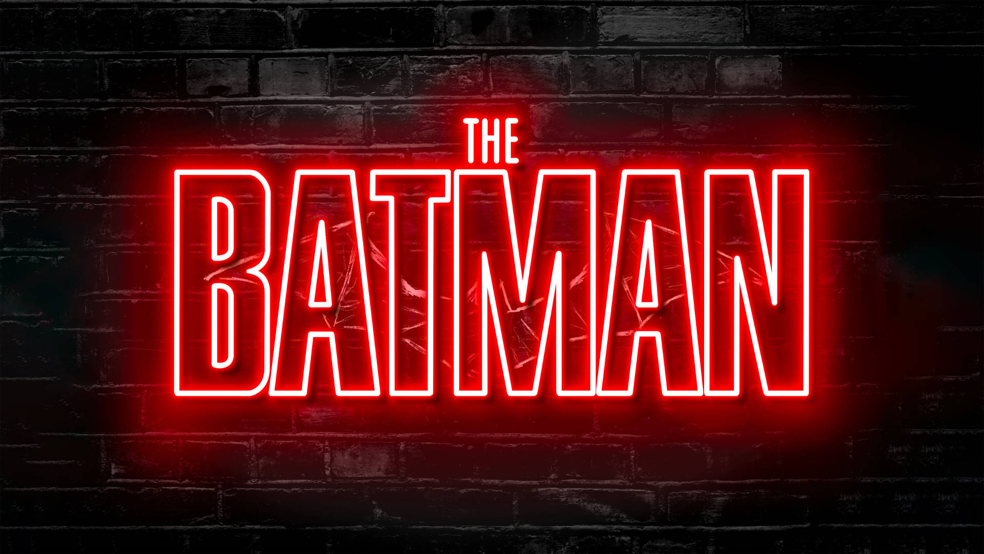The Batman cu lumini neon roșii Fundal