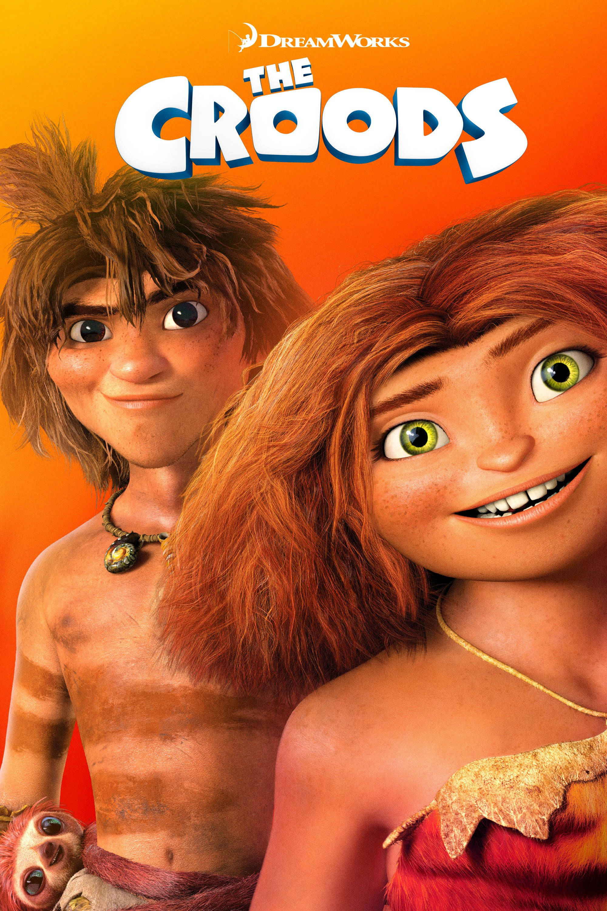 The Croods Orange Movie Poster Fundal