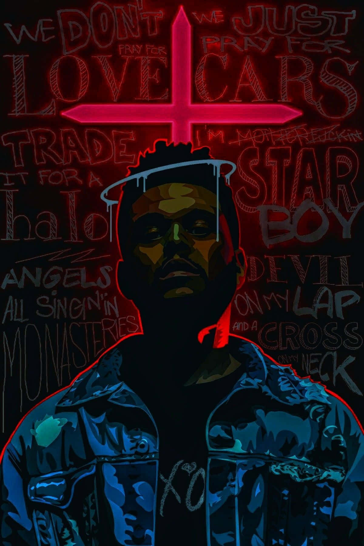 The Weeknd cântând pe scenă Fundal